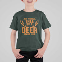 Funny My Family Tree Has A Deer Stand In It T Shirt For Kid Deer Hunting - Wonder Print Shop