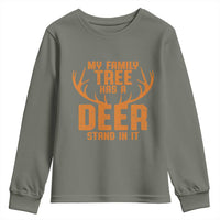 Funny My Family Tree Has A Deer Stand In It Youth Sweatshirt Deer Hunting - Wonder Print Shop