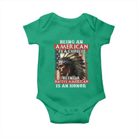 Being An American Is A Choice Being A Native American Is An Honor Baby Onesie USA Flag - Wonder Print Shop