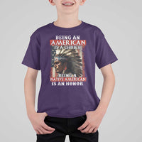 Being An American Is A Choice Being A Native American Is An Honor T Shirt For Kid USA Flag - Wonder Print Shop