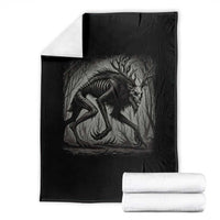 Wendigo Monster Throw Blanket Skinwalker Night Stroll Cryptid Dark Forest - Wonder Print Shop