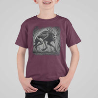 Wendigo Monster T Shirt For Kid Skinwalker Night Stroll Cryptid Dark Forest - Wonder Print Shop