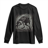 Wendigo Monster Long Sleeve Shirt Skinwalker Night Stroll Cryptid Dark Forest - Wonder Print Shop
