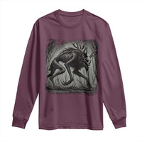 Wendigo Monster Long Sleeve Shirt Skinwalker Night Stroll Cryptid Dark Forest - Wonder Print Shop