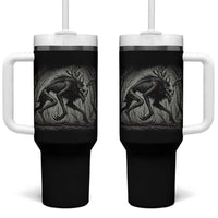 Wendigo Monster Tumbler With Handle Skinwalker Night Stroll Cryptid Dark Forest - Wonder Print Shop