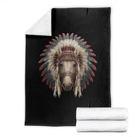 Horse Native American Indigenous Heritage War Bonnet Throw Blanket - Wonder Print Shop