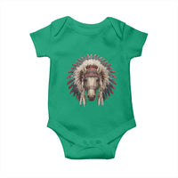 Horse Native American Indigenous Heritage War Bonnet Baby Onesie - Wonder Print Shop