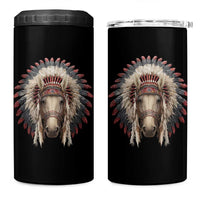 Horse Native American Indigenous Heritage War Bonnet 4 in 1 Can Cooler Tumbler - Wonder Print Shop