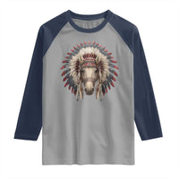 Horse Native American Indigenous Heritage War Bonnet Raglan Shirt - Wonder Print Shop