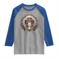 Horse Native American Indigenous Heritage War Bonnet Raglan Shirt - Wonder Print Shop