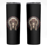 Horse Native American Indigenous Heritage War Bonnet Skinny Tumbler - Wonder Print Shop