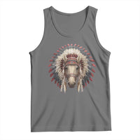 Horse Native American Indigenous Heritage War Bonnet Tank Top - Wonder Print Shop