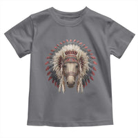 Horse Native American Indigenous Heritage War Bonnet Toddler T Shirt - Wonder Print Shop