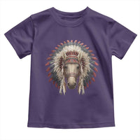 Horse Native American Indigenous Heritage War Bonnet Toddler T Shirt - Wonder Print Shop