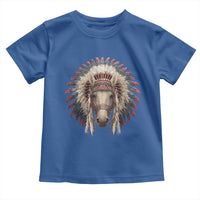 Horse Native American Indigenous Heritage War Bonnet Toddler T Shirt - Wonder Print Shop