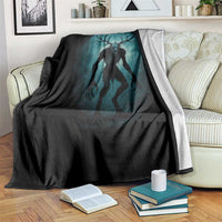 Wendigo Monster Skinwalker Mythical Cryptid Dark Forest Throw Blanket - Wonder Print Shop