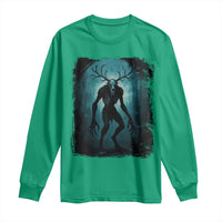 Wendigo Monster Skinwalker Mythical Cryptid Dark Forest Long Sleeve Shirt - Wonder Print Shop