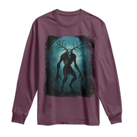 Wendigo Monster Skinwalker Mythical Cryptid Dark Forest Long Sleeve Shirt - Wonder Print Shop