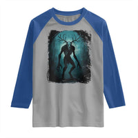 Wendigo Monster Skinwalker Mythical Cryptid Dark Forest Raglan Shirt - Wonder Print Shop