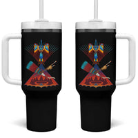 Native American Indigenous Heritage Peyote Water Bird Tumbler With Handle - Wonder Print Shop