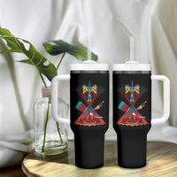 Native American Indigenous Heritage Peyote Water Bird Tumbler With Handle - Wonder Print Shop