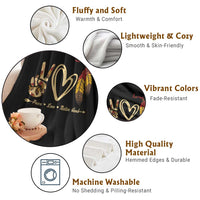 Peace Love Native Blood Throw Blanket Native American Feathers - Wonder Print Shop