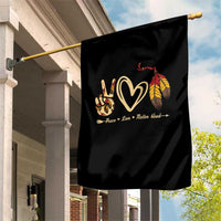 Peace Love Native Blood Garden Flag Native American Feathers - Wonder Print Shop
