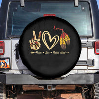 Peace Love Native Blood Spare Tire Cover Native American Feathers - Wonder Print Shop