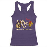 Peace Love Native Blood Racerback Tank Top Native American Feathers - Wonder Print Shop