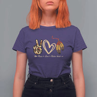 Peace Love Native Blood T Shirt For Women Native American Feathers - Wonder Print Shop