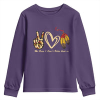 Peace Love Native Blood Youth Sweatshirt Native American Feathers - Wonder Print Shop