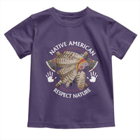 Native American Respect Nature Toddler T Shirt Indigenous Indian War Bonnet Tomahawks - Wonder Print Shop