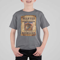 Funny Wanted El Squatcho T Shirt For Kid Hide And Seek Champion Western Poncho Mexican Bigfoot - Wonder Print Shop