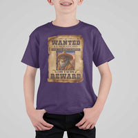 Funny Wanted El Squatcho T Shirt For Kid Hide And Seek Champion Western Poncho Mexican Bigfoot - Wonder Print Shop