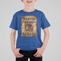 Funny Wanted El Squatcho T Shirt For Kid Hide And Seek Champion Western Poncho Mexican Bigfoot - Wonder Print Shop