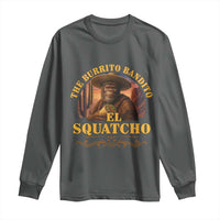 Funny The Burrito Bandito El Squatcho Long Sleeve Shirt Western Poncho Mexican Bigfoot - Wonder Print Shop