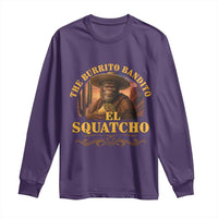 Funny The Burrito Bandito El Squatcho Long Sleeve Shirt Western Poncho Mexican Bigfoot - Wonder Print Shop