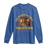 Funny The Burrito Bandito El Squatcho Long Sleeve Shirt Western Poncho Mexican Bigfoot - Wonder Print Shop