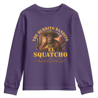 Funny The Burrito Bandito El Squatcho Youth Sweatshirt Western Poncho Mexican Bigfoot - Wonder Print Shop