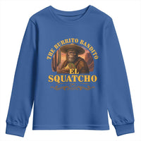 Funny The Burrito Bandito El Squatcho Youth Sweatshirt Western Poncho Mexican Bigfoot - Wonder Print Shop