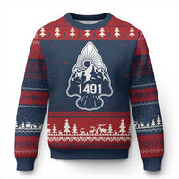 Proud Native American 1491 Pre Columbus Indigenous Arrowhead Ugly Christmas Sweater - Wonder Print Shop