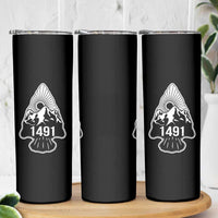 Proud Native American 1491 Pre Columbus Indigenous Arrowhead Skinny Tumbler - Wonder Print Shop