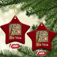 Sir Veza Beer Medieval Knight Pun Sombrero Cinco De Mayo Ceramic Ornament