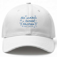 The Summer I Turned Thirteen Funny 13th Birthday Est 2013 Baseball Cap Summer Coastal Birthday Seashell Bow