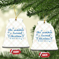 The Summer I Turned Thirteen Funny 13th Birthday Est 2013 Ceramic Ornament Summer Coastal Birthday Seashell Bow