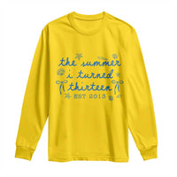The Summer I Turned Thirteen Funny 13th Birthday Est 2013 Long Sleeve Shirt Summer Coastal Birthday Seashell Bow