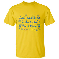 The Summer I Turned Thirteen Funny 13th Birthday Est 2013 T Shirt Summer Coastal Birthday Seashell Bow