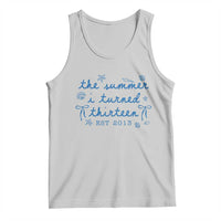 The Summer I Turned Thirteen Funny 13th Birthday Est 2013 Tank Top Summer Coastal Birthday Seashell Bow