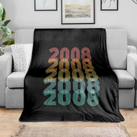 18th Birthday Throw Blanket Vintage 2008 Retro 18 Years Old Birthday