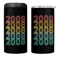 18th Birthday 4 in 1 Can Cooler Tumbler Vintage 2008 Retro 18 Years Old Birthday